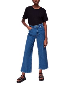 Wide Leg Cropped Jeans, Denim