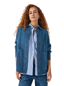Denim Overshirt, Mid Wash