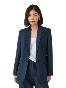 Linen Blazer, Navy